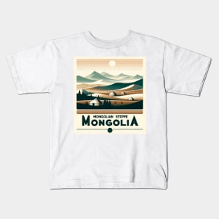 Mongolia - Mongolian Steppe Landscape Kids T-Shirt